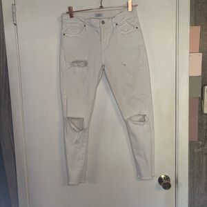 Agolde Size 28 White Distressed Skinny Jeans